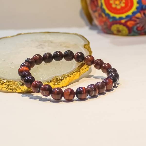 Red Tiger Eye Healing Bracelet for Protection, Confidence & Grounding Boost 2