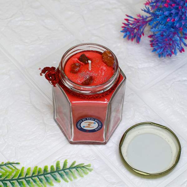 Relationship Manifestation Candle with Carnelian Crystal