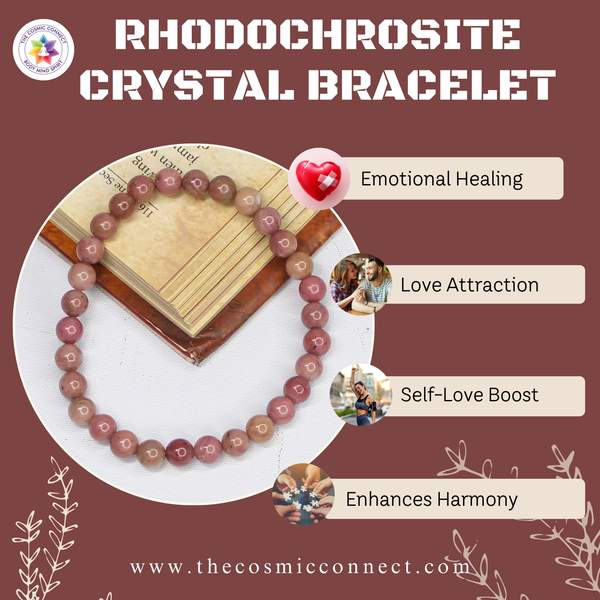 Rhodochrosite Healing Bracelet - Emotional Healing, Enhance Compassion 3