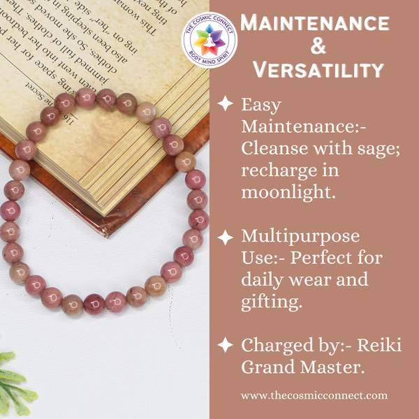 Rhodochrosite Healing Bracelet - Emotional Healing, Enhance Compassion 5