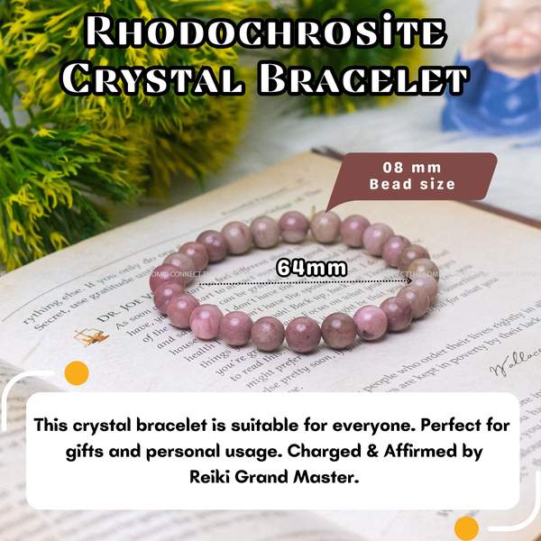 Rhodochrosite Healing Bracelet - Emotional Healing, Enhance Compassion 9