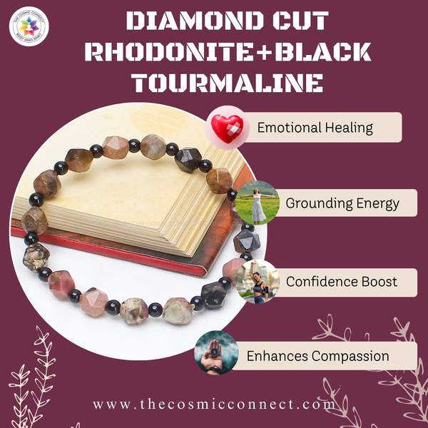 Rhodonite & Black Tourmaline Bracelet – Emotional Healing & Powerful Protection 3