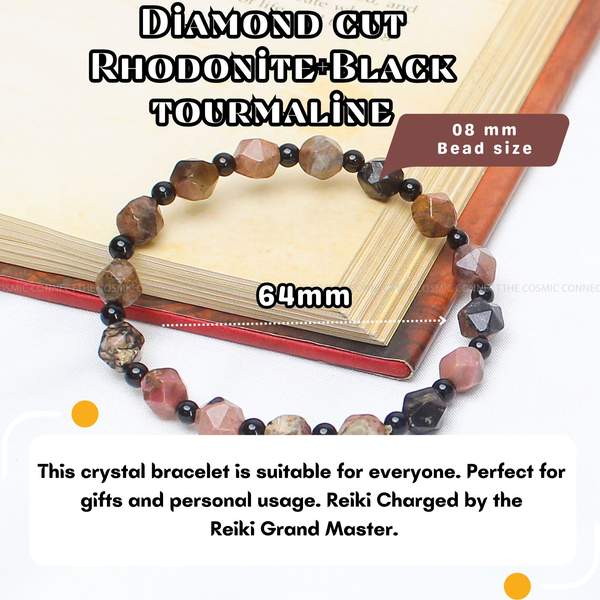 Rhodonite & Black Tourmaline Bracelet – Emotional Healing & Powerful Protection 4