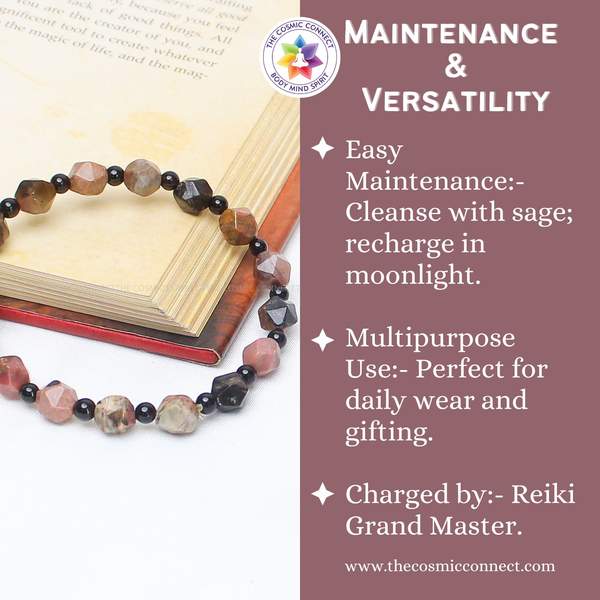 Rhodonite & Black Tourmaline Bracelet – Emotional Healing & Powerful Protection 5