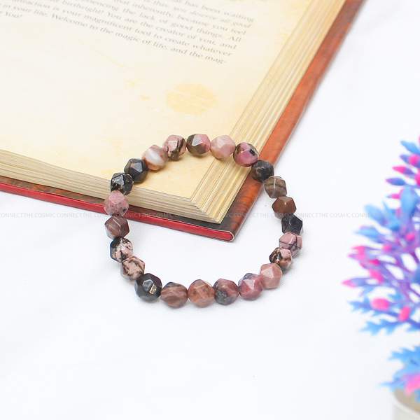 Rhodonite Diamond-Cut Bracelet – Emotional Healing, Love & Balance 2