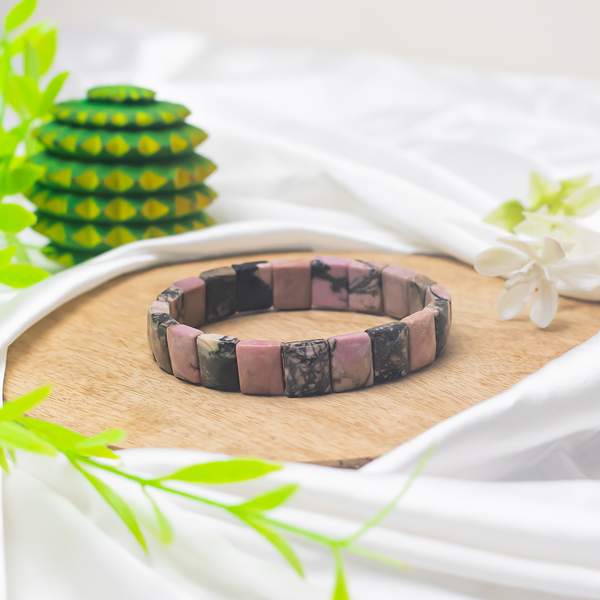 Rhodonite Gem Cut Crystal Bracelet for Emotional Healing & Balance 2
