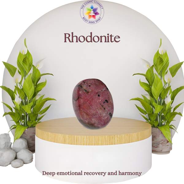 Rhodonite Palm Stone for Emotional Healing & Spiritual Growth 2