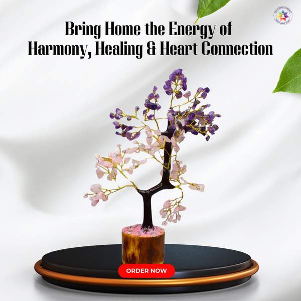 Rose Quartz & Amethyst Crystal Tree for Love, Calmness and Chakra Alignment 8