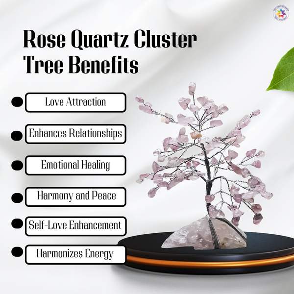 Rose Quartz Cluster Tree for Attracts Love & Emotional Healing 4