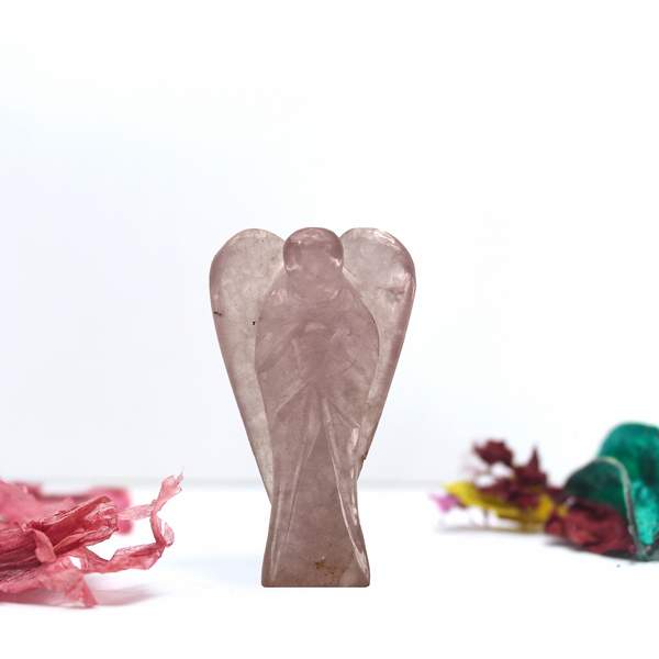 Rose Quartz Crystal Angel for Love, and Self-Healing