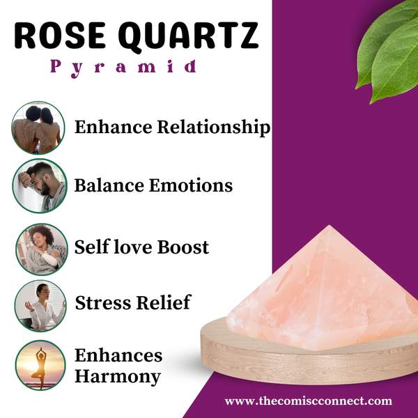 Rose Quartz Crystal Pyramid for Love, Harmony & Healing 3