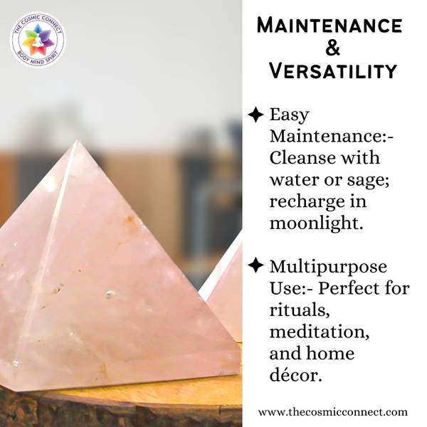 Rose Quartz Crystal Pyramid for Love, Harmony & Healing 5