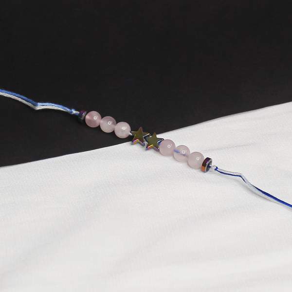 Rose Quartz Crystal Rakhi for Love, Peace & Emotional Healing Reiki Charged