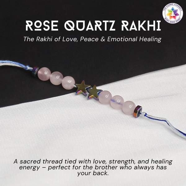 Rose Quartz Crystal Rakhi for Love, Peace & Emotional Healing Reiki Charged 2