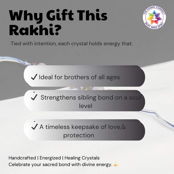 Rose Quartz Crystal Rakhi for Love, Peace & Emotional Healing Reiki Charged 5