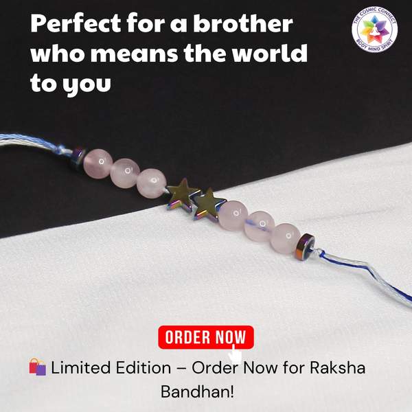 Rose Quartz Crystal Rakhi for Love, Peace & Emotional Healing Reiki Charged 6