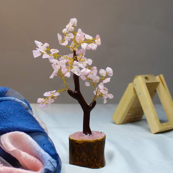 Rose Quartz Crystal Tree for Love Blossom, and Heart Chakra Healing
