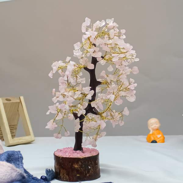 Rose Quartz Crystal Tree for Love Blossom, and Heart Chakra Healing 3