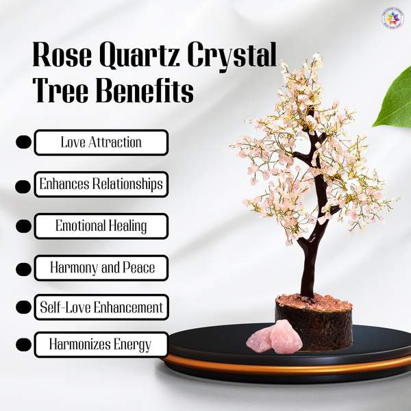 Rose Quartz Crystal Tree for Love Blossom, and Heart Chakra Healing 6