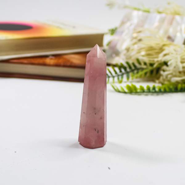 Rose Quartz Crystal Wand for Love & Emotional Healing