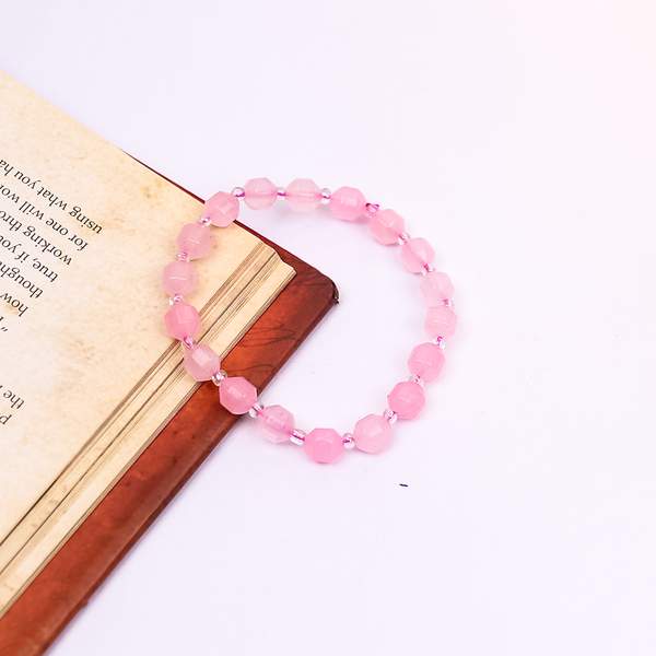 Rose Quartz Diamond Cut Crystal Bracelet for Love, Emotional Healing & Self-Love 2