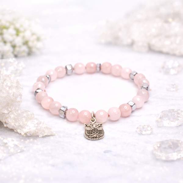 Rose Quartz Faceted Bracelet for Love, Harmony & Emotion | 8mm Beads