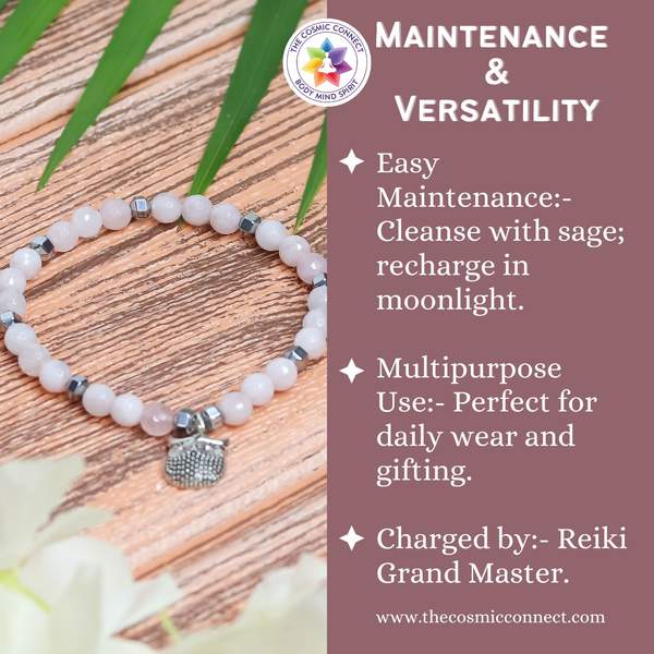 Rose Quartz Faceted Bracelet for Love, Harmony & Emotion | 8mm Beads 10