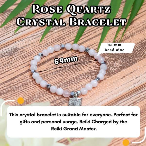 Rose Quartz Faceted Bracelet for Love, Harmony & Emotion | 8mm Beads 4