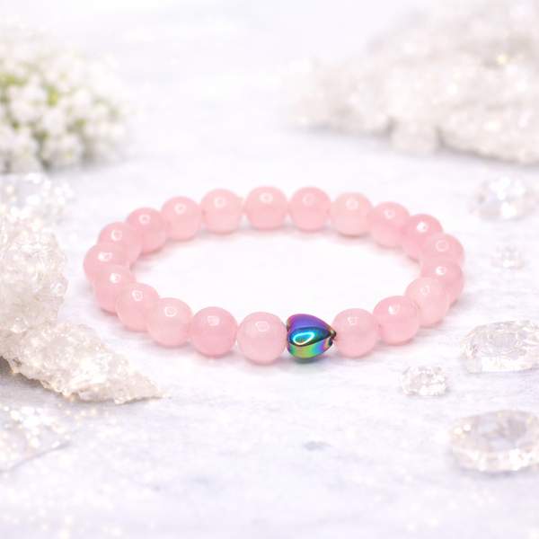 Rose Quartz Faceted Bracelet for Love, Harmony & Emotion | 8mm Beads 5
