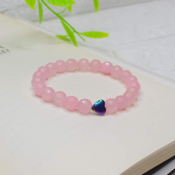 Rose Quartz Faceted Bracelet for Love, Harmony & Emotion | 8mm Beads 6