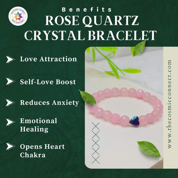 Rose Quartz Faceted Bracelet for Love, Harmony & Emotion | 8mm Beads 7
