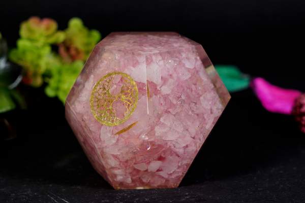 Rose Quartz Orgone Dodecahedron for Harmony & Emotional Balance