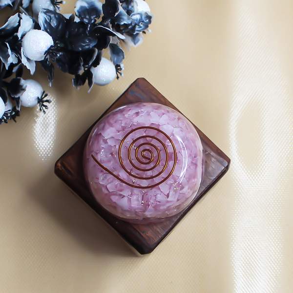 Rose Quartz Orgone Paper Weight for Love, Peace, & Healing