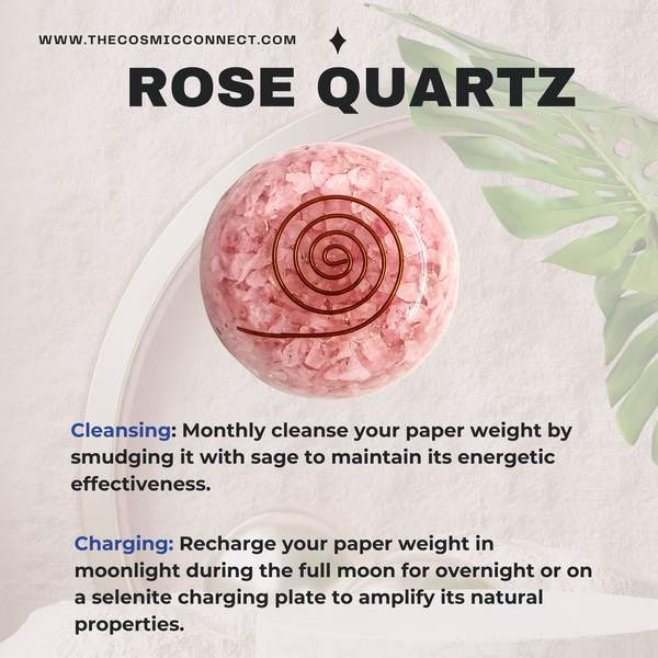 Rose Quartz Orgone Paper Weight for Love, Peace, & Healing 4