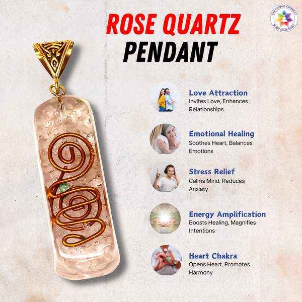Rose Quartz Orgone Pendant Embrace Love, Harmony & Healing 2