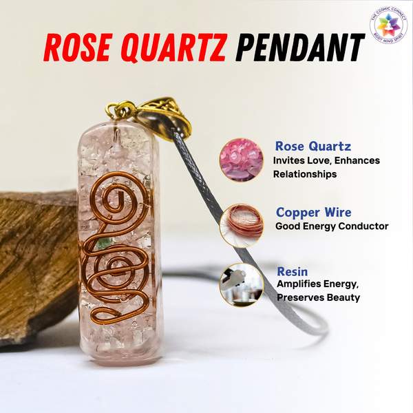 Rose Quartz Orgone Pendant Embrace Love, Harmony & Healing 3