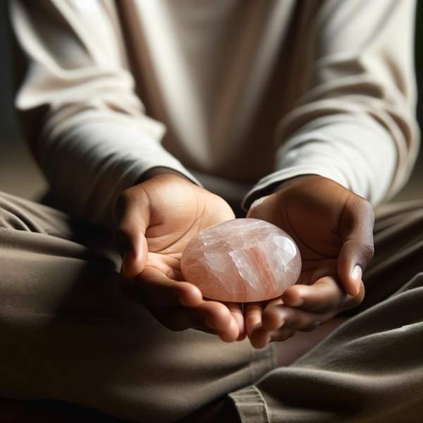 Rose Quartz Palm Stone for Embrace Love and Emotional Healing 3
