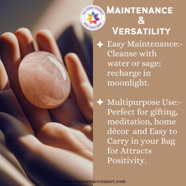 Rose Quartz Palm Stone for Embrace Love and Emotional Healing 4