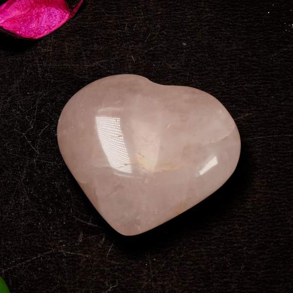 Rose Quartz Puffy Heart for Love and Emotional Healing