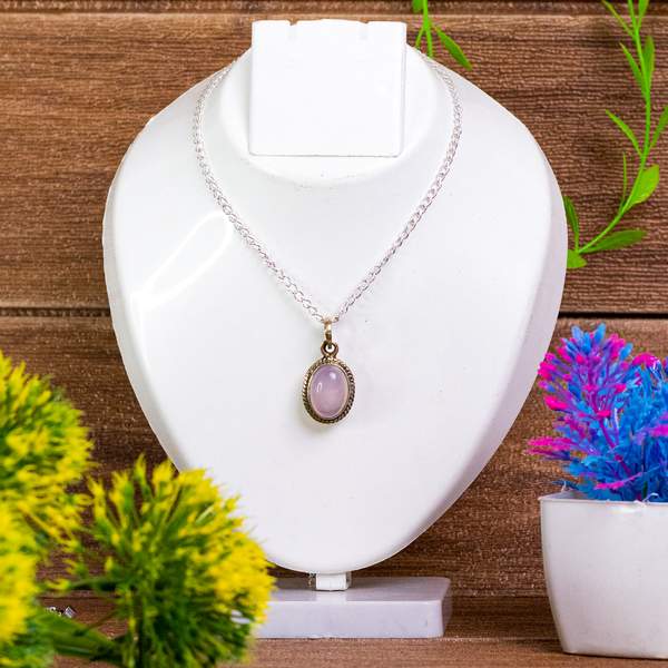 Rose Quartz Punch Dhatu Pendant Embrace Love, & Harmony