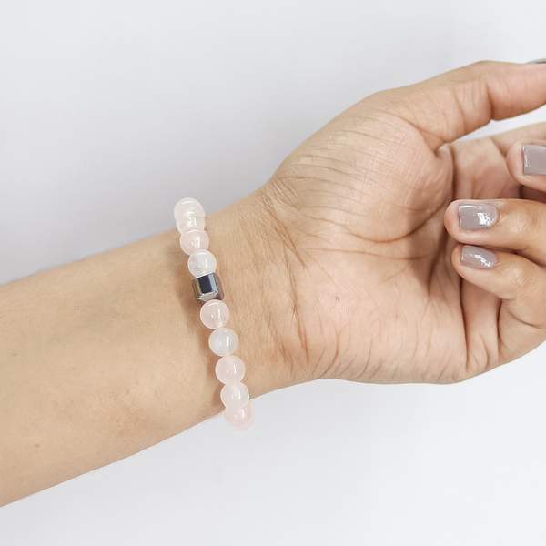 Rose Quartz & Rainbow Moonstone Healing Bracelet – Harmony & Emotional Balance 2