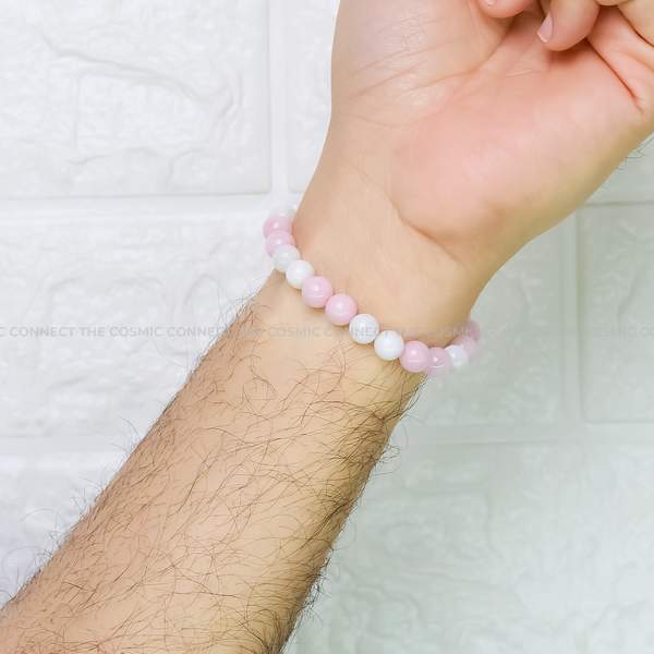 Rose Quartz & Rainbow Moonstone Healing Bracelet – Love & Emotional Balance