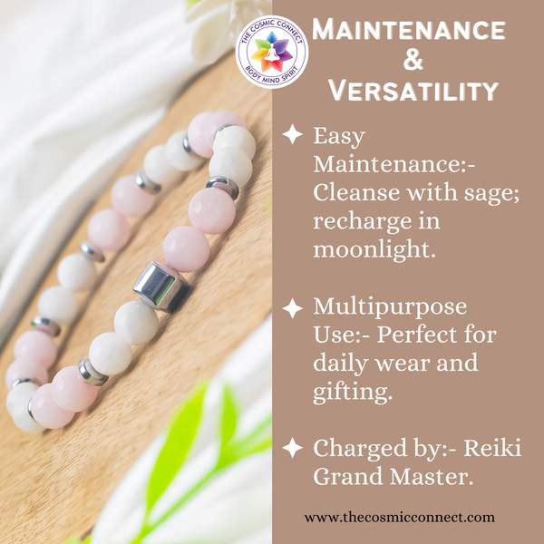 Rose Quartz & Rainbow Moonstone Healing Bracelet – Love & Emotional Balance 10