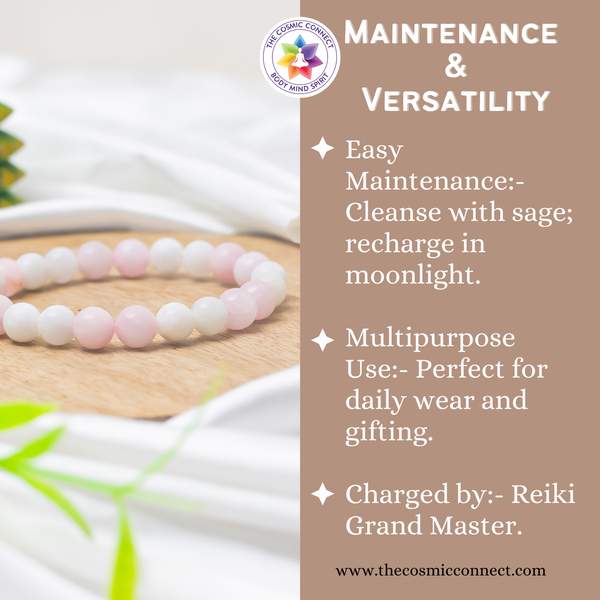 Rose Quartz & Rainbow Moonstone Healing Bracelet – Love & Emotional Balance 5