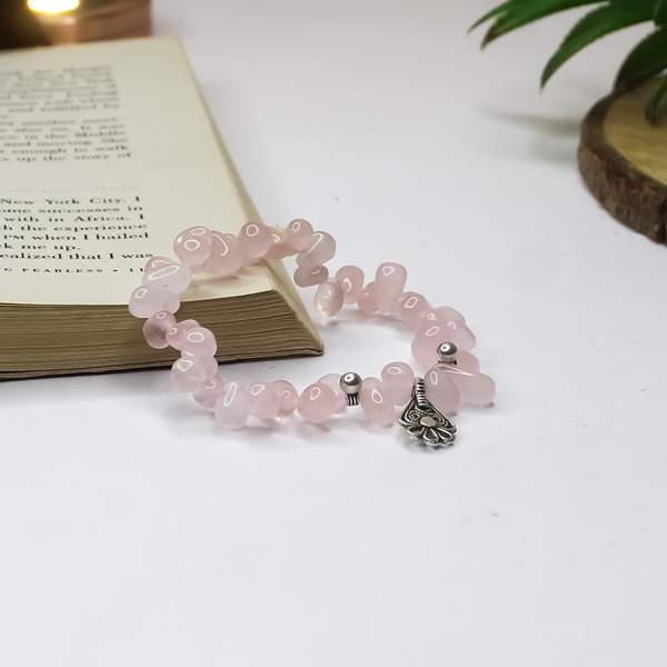 Rose Quartz Tear Drop Shape Bracelet – Enhance Self Love & Emotional Balance