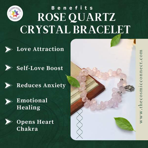 Rose Quartz Tear Drop Shape Bracelet – Enhance Self Love & Emotional Balance 3
