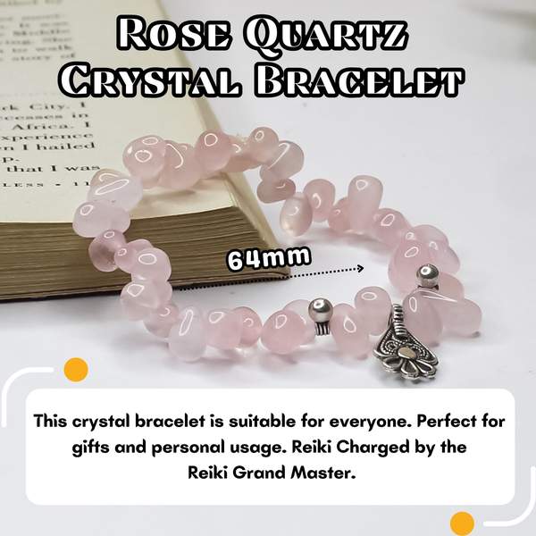 Rose Quartz Tear Drop Shape Bracelet – Enhance Self Love & Emotional Balance 4