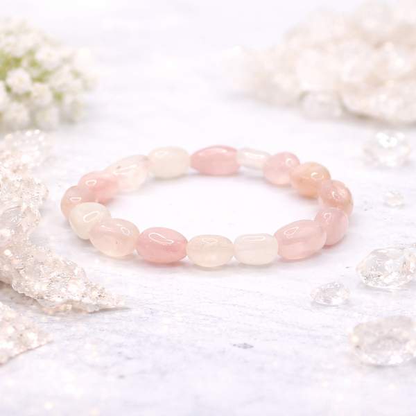 Rose Quartz Tumbled Bracelet – The Stone of Love, Healing & Harmony