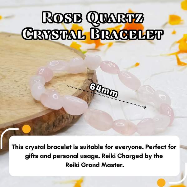 Rose Quartz Tumbled Bracelet – The Stone of Love, Healing & Harmony 4
