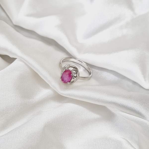 Ruby Silver Ring for Passion, Confidence & Heart Healing